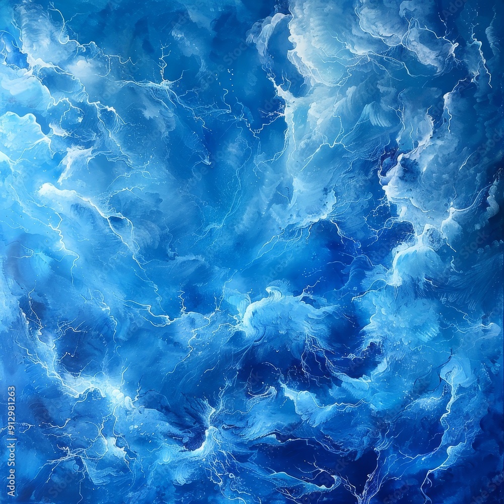 Abstract Ocean Depth Blue and White Swirls, Acrylic Painting, Deep Sea, Underwater, Marine Art, Abstract Art Abstract Ocean Depth Blue and White Swirls, Acrylic Painting, Deep Sea, Underwater, Marine Art, Abstract Art