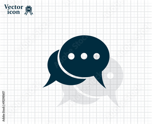 Vector dark color icon with shadow on light checkered background