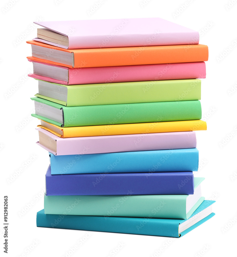 Stack of colorful books isolated on white Stack of colorful books isolated on white