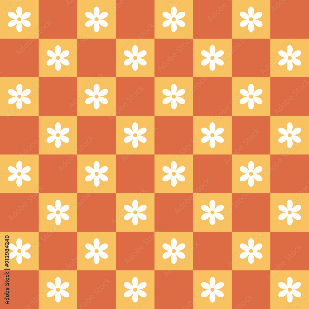 Groovy flower background. Hippie 60s 70s seamless patterns Groovy flower background. Hippie 60s 70s seamless patterns