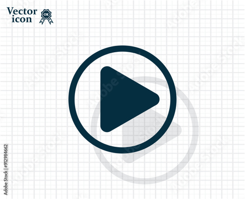 Vector dark color icon with shadow on light checkered background