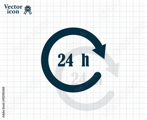 Vector dark color icon with shadow on light checkered background
