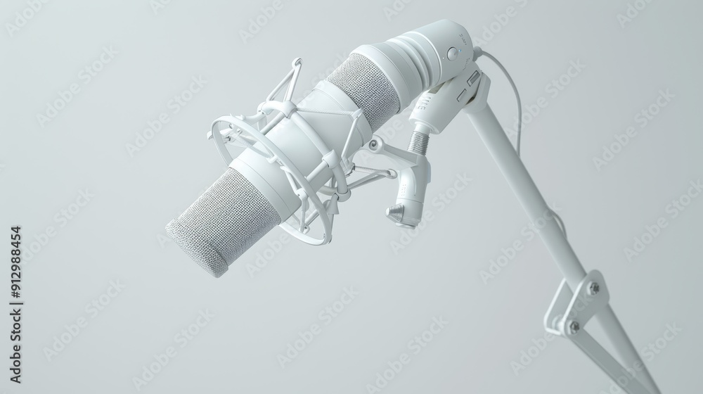 A white studio microphone A white studio microphone