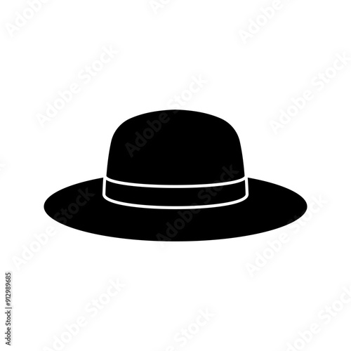 summer hat icon, straw hat