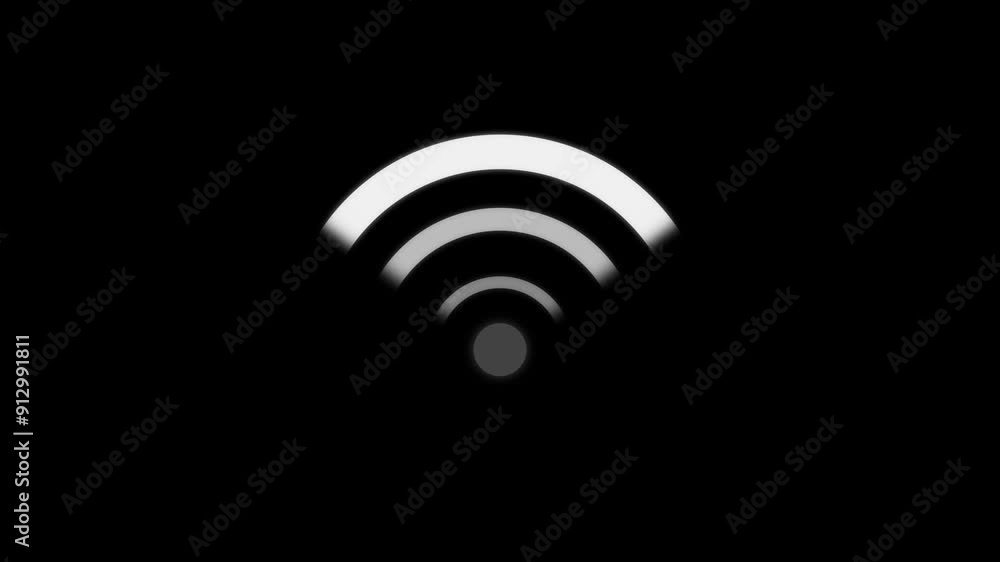 Wifi, smooth Looping Animation on a black background Wifi, smooth Looping Animation on a black background
