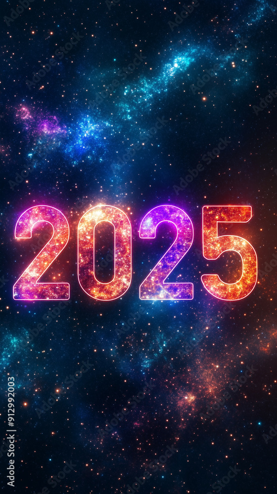 A cosmic background with the numbers A cosmic background with the numbers