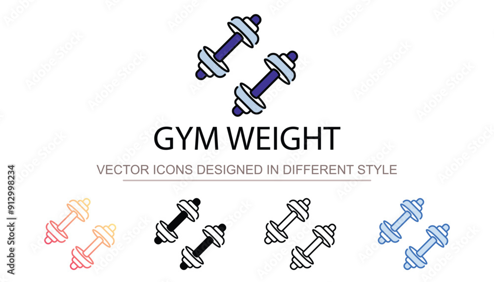 Gym Weight icon design with white background stock illustration Gym Weight icon design with white background stock illustration