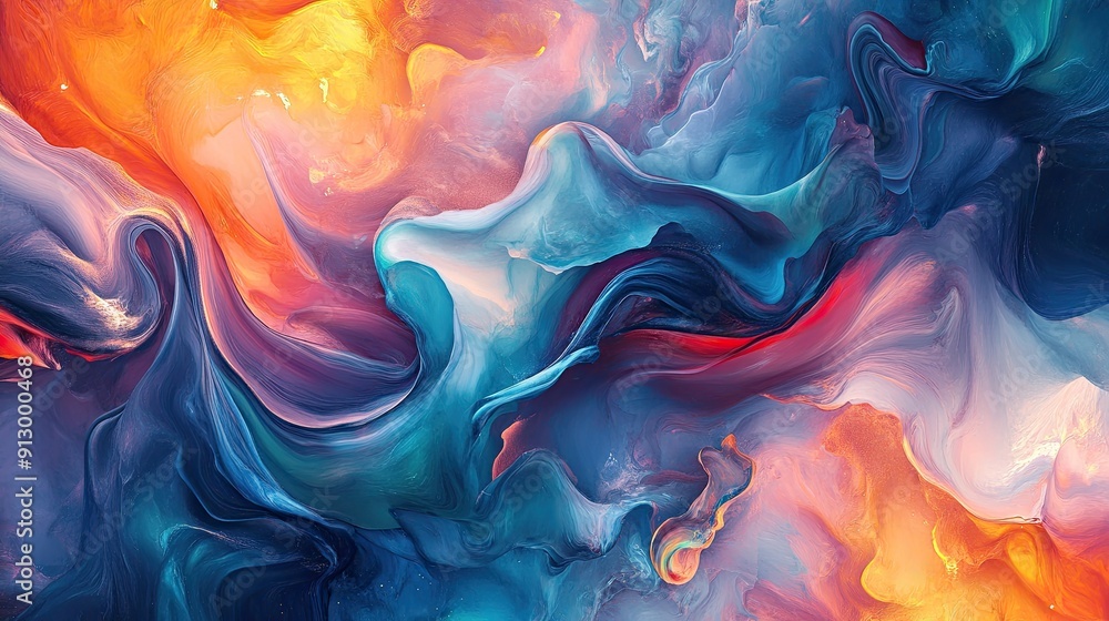 Abstract background with fluid, swirling patterns and vibrant hues, capturing a sense of movement and artistic expression Abstract background with fluid, swirling patterns and vibrant hues, capturing a sense of movement and artistic expression