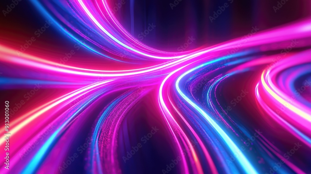 3D ultraviolet glowing abstract shape with vibrant neon lines on a colorful background. Perfect for energy concepts. 3D ultraviolet glowing abstract shape with vibrant neon lines on a colorful background. Perfect for energy concepts.