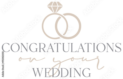 Congratulations On Your Wedding | Marriage Congrats | Newly Weds Vector Art | Wedding Rings