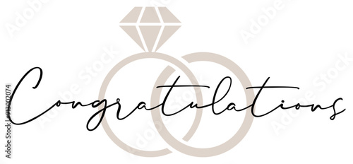 Congratulations On Your Wedding | Marriage Congrats | Newly Weds Vector Art | Wedding Rings