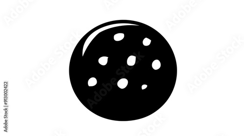 Basic cookie, round and without decoration, on a clear space, vector illustration art