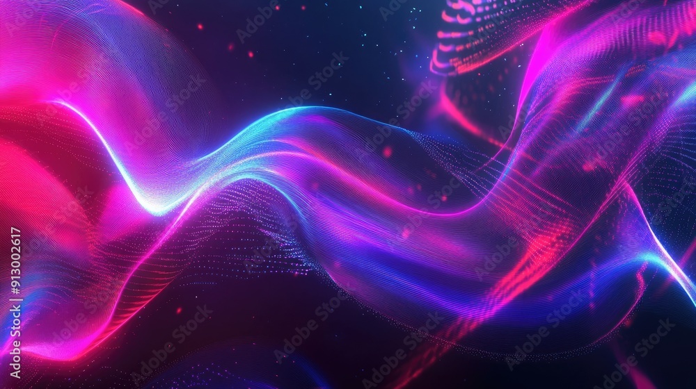 Abstract 3D shape with ultraviolet glow and neon lines on a dynamic backdrop. Energy concept. Abstract 3D shape with ultraviolet glow and neon lines on a dynamic backdrop. Energy concept.