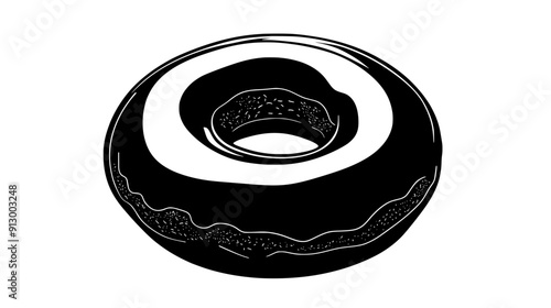 Lone doughnut with smooth glaze on an uncluttered background, vector illustration art