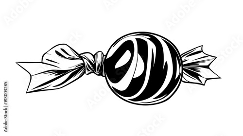 Lone piece of hard candy with clear lines, no extraneous elements, vector illustration art