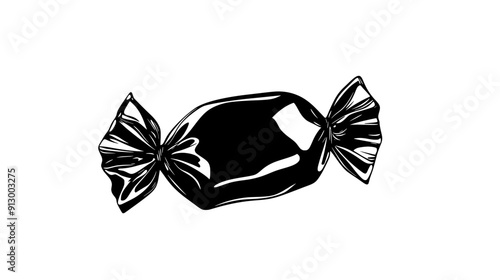 Lone piece of hard candy with clear lines, no extraneous elements, vector illustration art