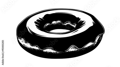 Lone doughnut with smooth glaze on an uncluttered background, vector illustration art