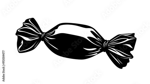 Individual piece of candy, unwrapped and plain, displayed simply, vector illustration art