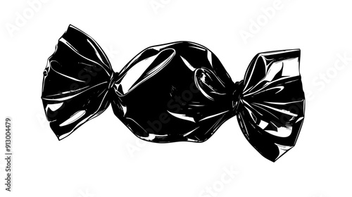 Individual piece of candy, unwrapped and plain, displayed simply, vector illustration art