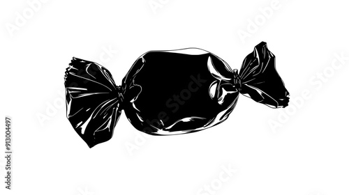 Individual piece of candy, unwrapped and plain, displayed simply, vector illustration art