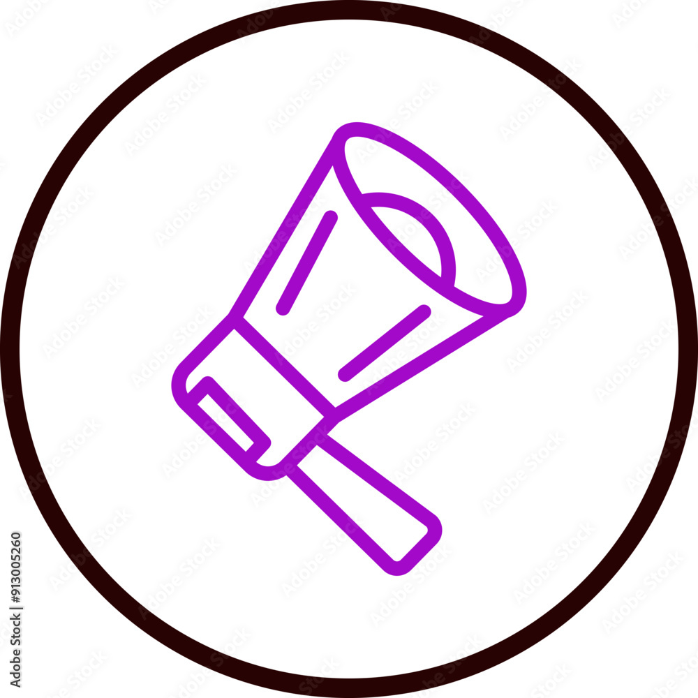 Megaphone Vector Line Purple Circle Black Megaphone Vector Line Purple Circle Black