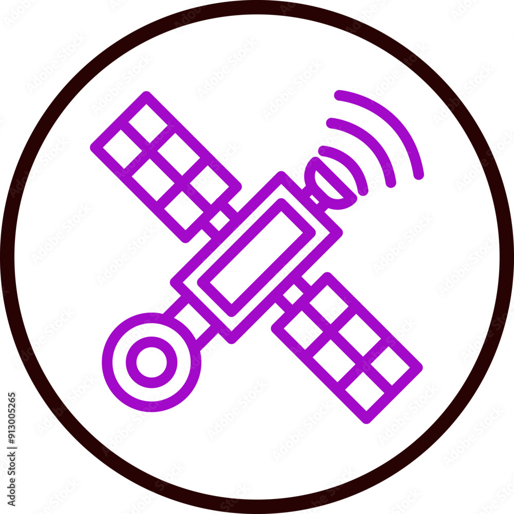 Satelite Vector Line Purple Circle Black Satelite Vector Line Purple Circle Black