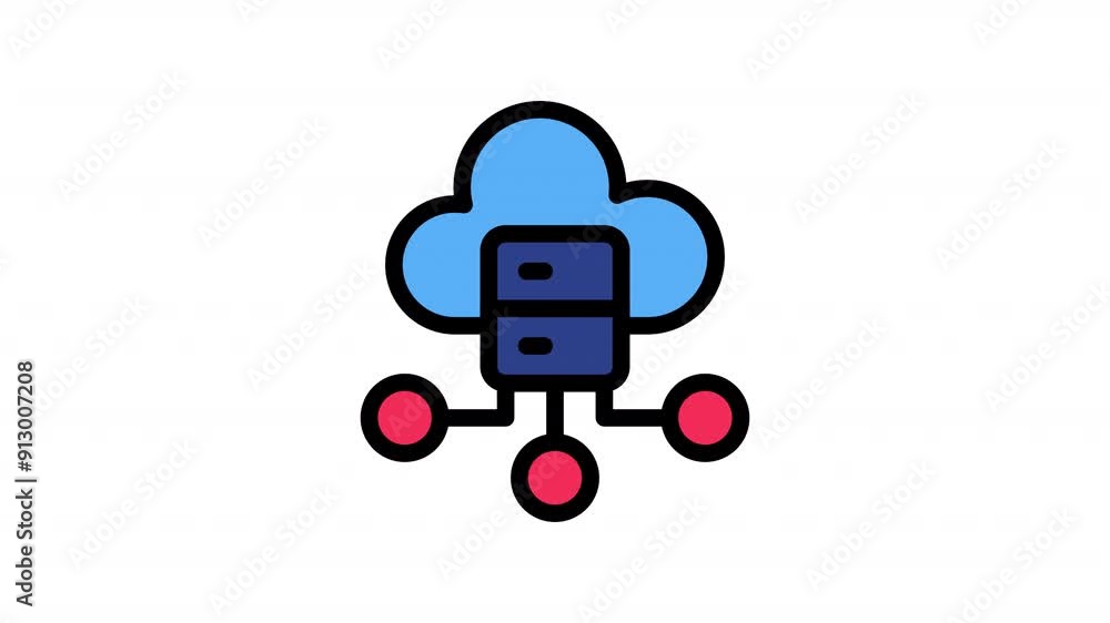 Cloud Server Icon Animation Cloud Server Icon Animation