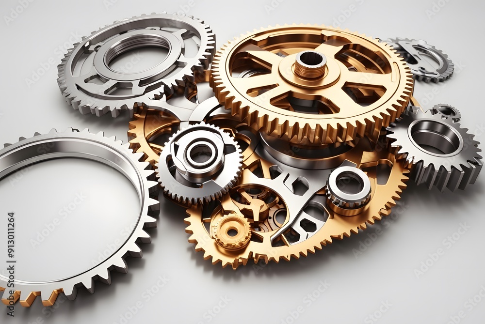 Clutch disc with clutch basket and bearing and gearbox on the ball background Clutch disc with clutch basket and bearing and gearbox on the ball background
