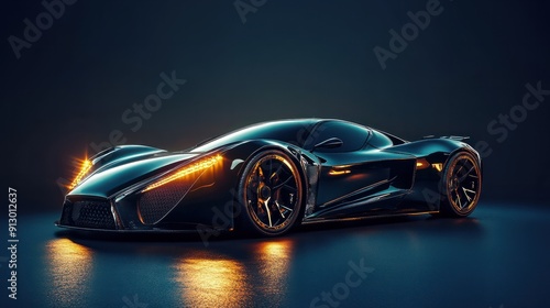 Luxury super car for fast sports on premium lighting background