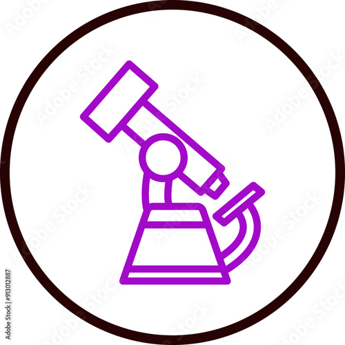 Microscope Vector Line Purple Circle Black