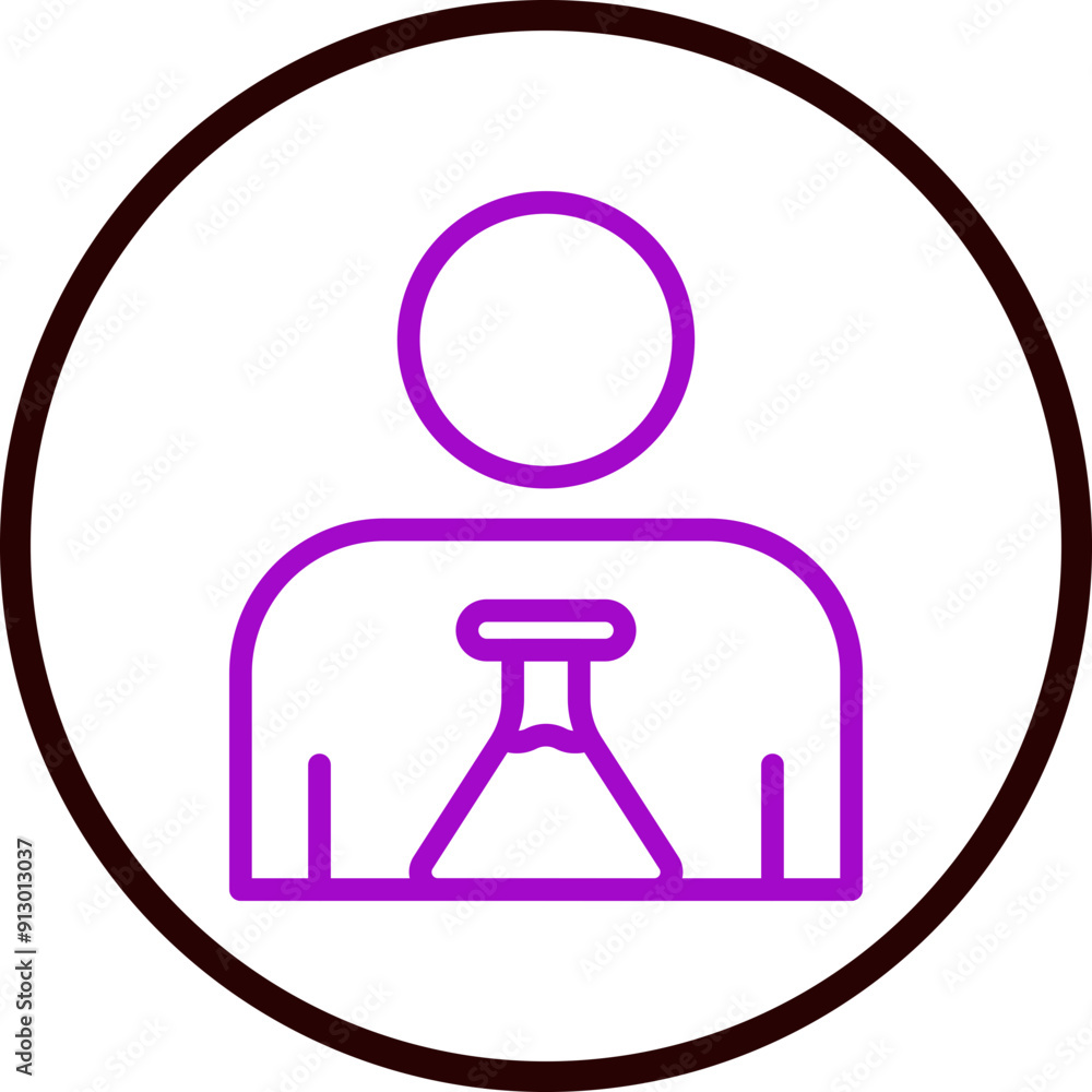 Scientist Vector Line Purple Circle Black Scientist Vector Line Purple Circle Black