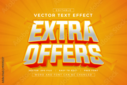 Extra Offers 3D editable text effect style