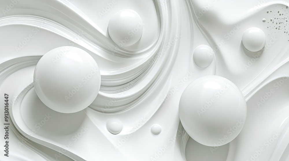 Light white background featuring 3D abstract geometric patterns with smooth liquid shapes for a modern design. Light white background featuring 3D abstract geometric patterns with smooth liquid shapes for a modern design.