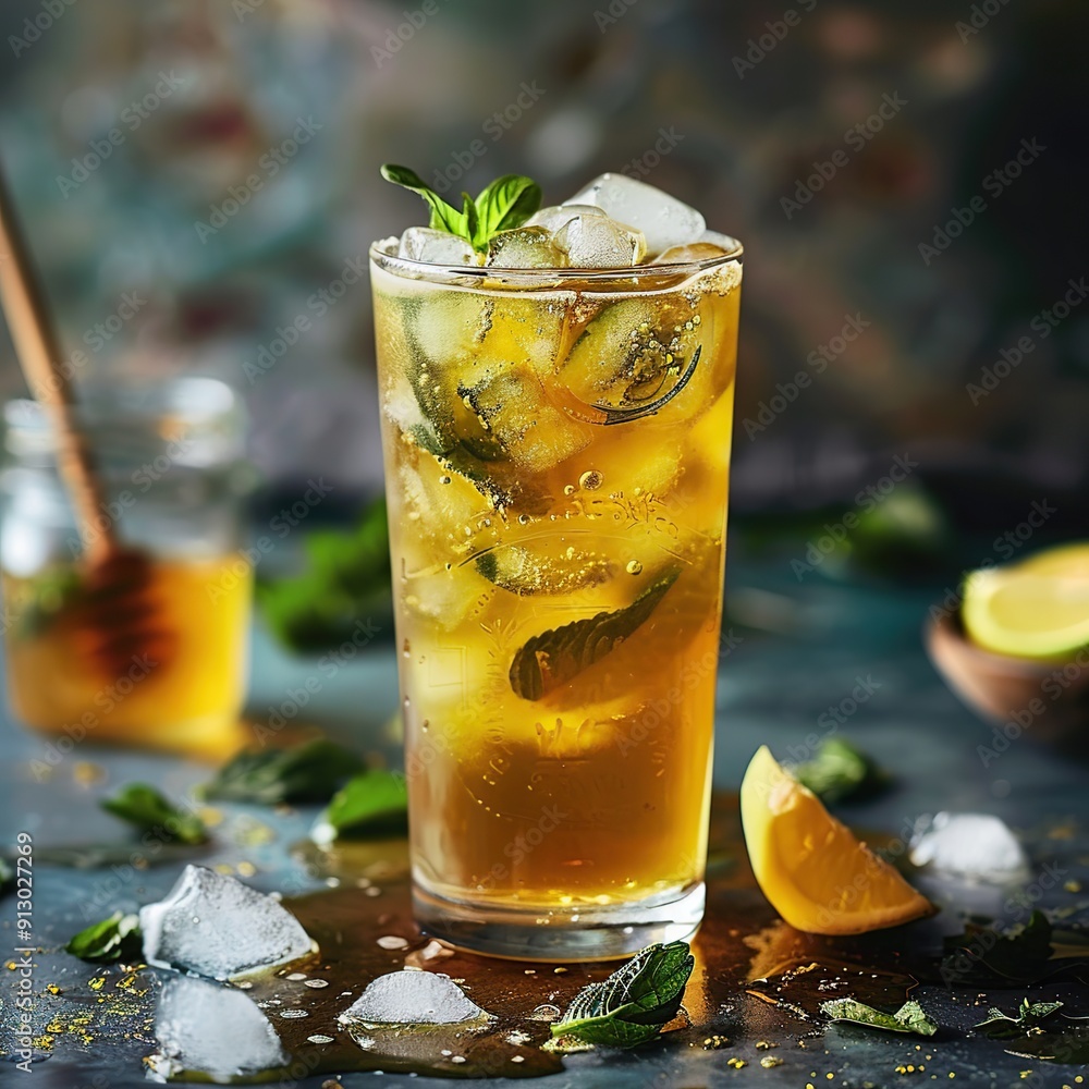 Iced Green Tea with a Hint of Honey Iced Green Tea with a Hint of Honey