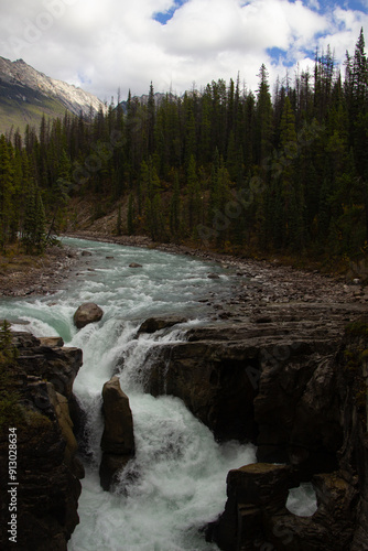 Nice Athabasca waterfall in Canada. photo