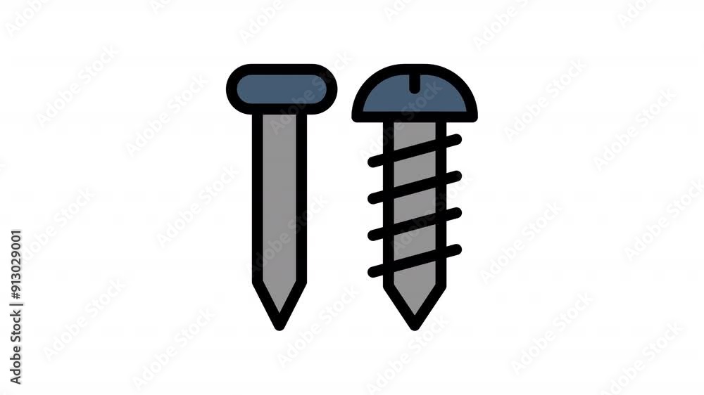 Nail & screw Icon animation Nail & screw Icon animation