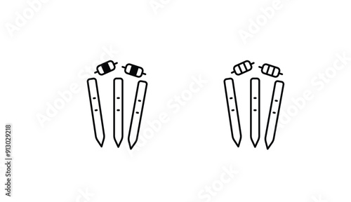 Cricket Out icon design with white background stock illustration