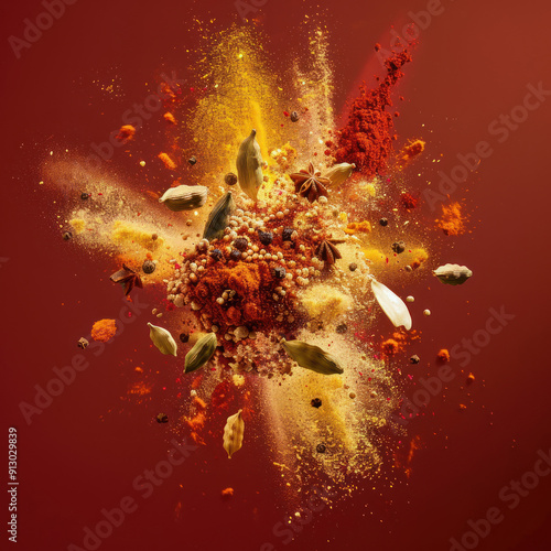 Fototapeta Naklejka Na Ścianę i Meble -  exploding spices in the air