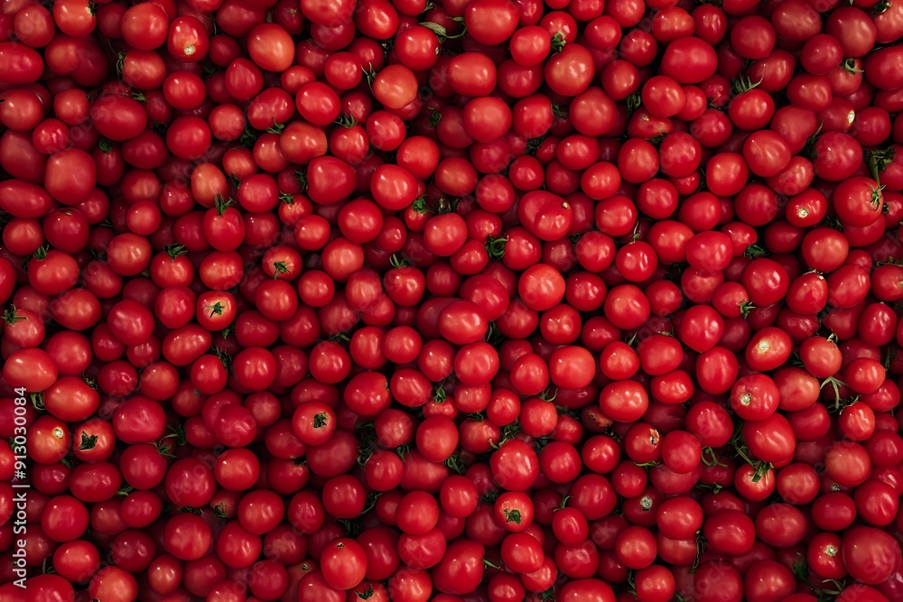 A vibrant, full-texture image of red tomatoes creating a rich, red vegetable background A vibrant, full-texture image of red tomatoes creating a rich, red vegetable background
