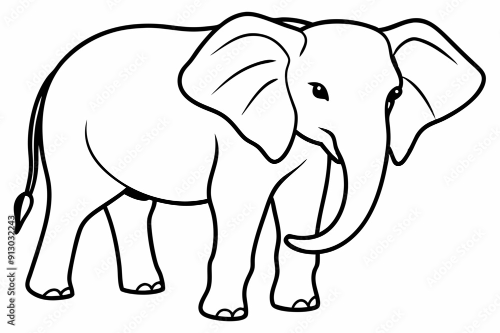 Fototapeta premium elephant line art vector illustration