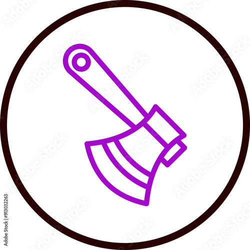 Axe Vector Line Purple Circle Black