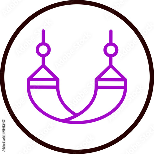 Hammock Vector Line Purple Circle Black