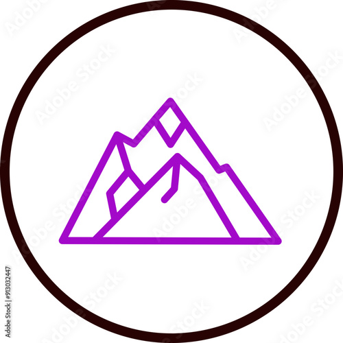 Mountains Vector Line Purple Circle Black