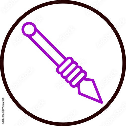 Spear Vector Line Purple Circle Black