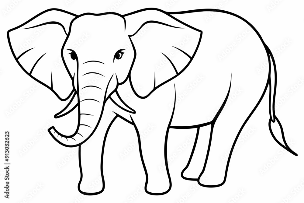 elephant line art vector illustration elephant line art vector illustration