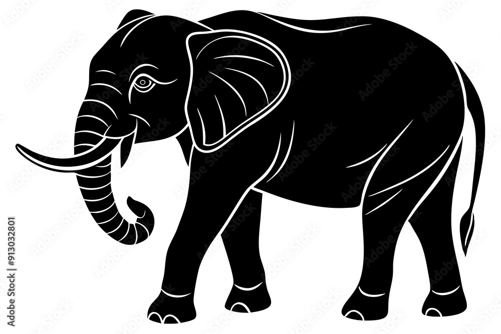 Fototapeta premium elephant vector silhouette illustration
