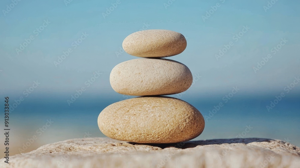 Meditation stones perfectly balanced on each other, symbolizing inner peace and understanding Meditation stones perfectly balanced on each other, symbolizing inner peace and understanding