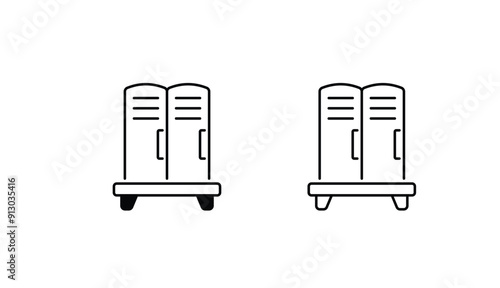 Player Lockers icon design with white background stock illustration
