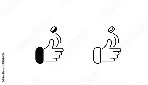 Toss icon design with white background stock illustration