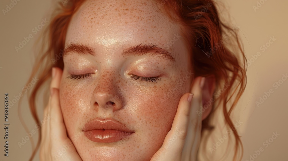 The freckled woman's face The freckled woman's face